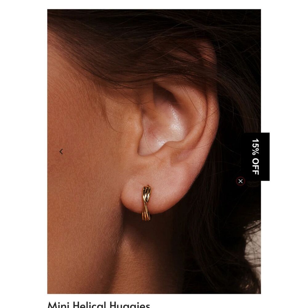 OOTDY Mini Helical Huggies, Gold Vermeil